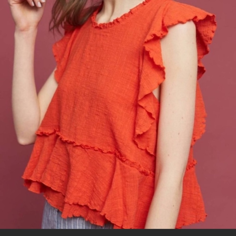 Ruffled Anthropologie shirt